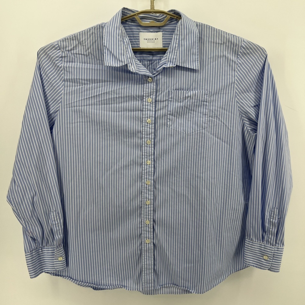 The Shirt by Rochelle Behrens "The Boyfriend Shirt" XXL Women's Stripe L/S